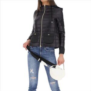 Herno Black Puffer Hooded Jacket Size IT 38 US 2